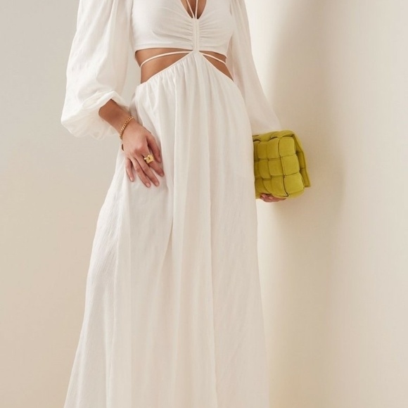 AURA Cutout Plisse Maxi Dress, Size M - Picture 1 of 10